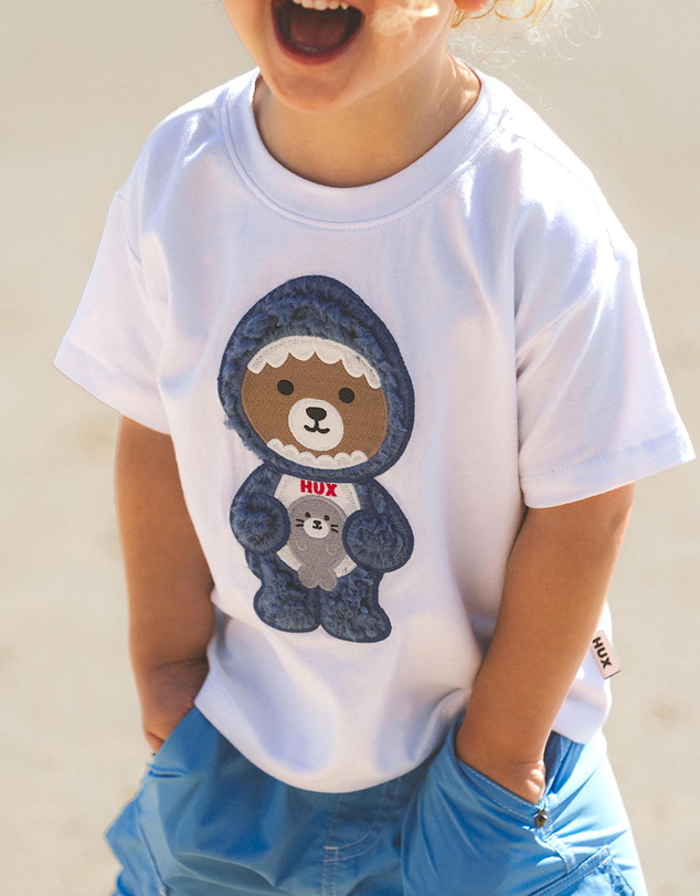 Huxbaby - Great White Bear-Shark Drop Shoulder Tee - ICONIC EXCLUSIVE - Babies-Kids