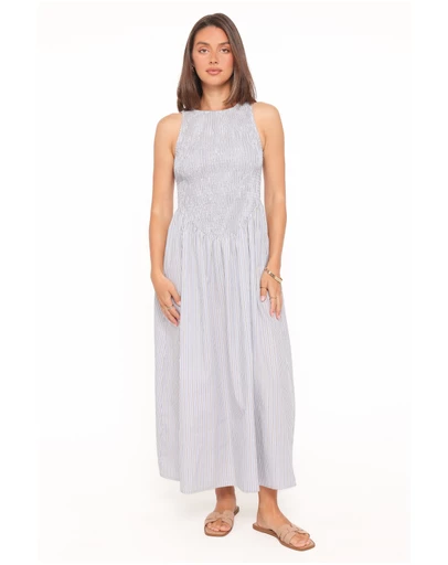 Petal & Pup - Tony Maxi Dress - Brown/Blue Stripe