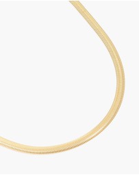 Lovisa - Waterproof Gold Plated Stainless Steel Flat Detail Chain Necklace