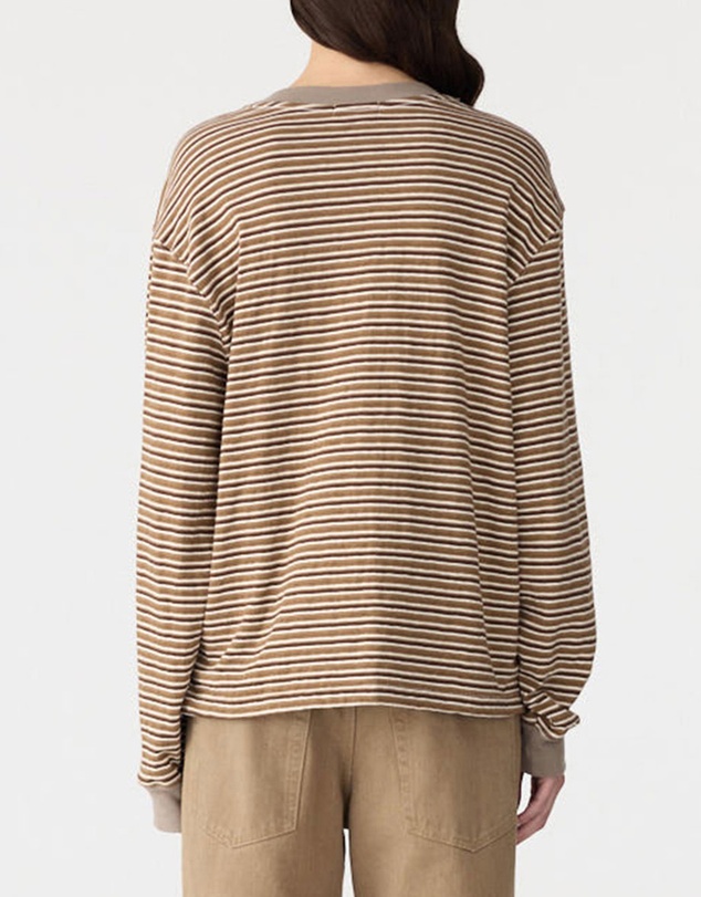 Bassike - Stripe Slouch LS T-Shirt