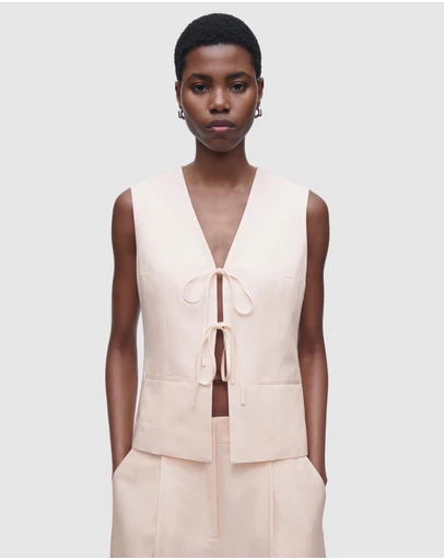 COS - Linen-Blend Tie-Front Waistcoat