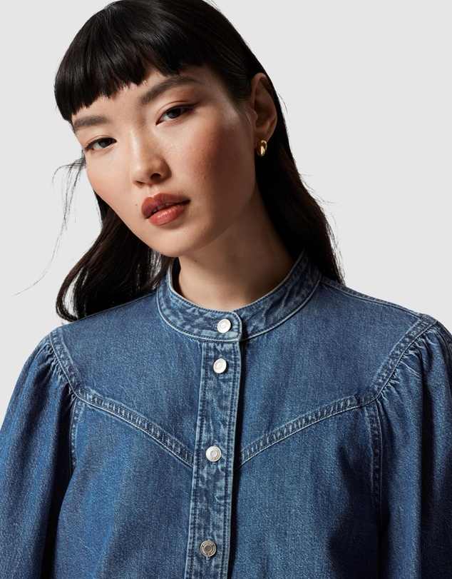 & Other Stories - Puff-Sleeve Denim Blouse