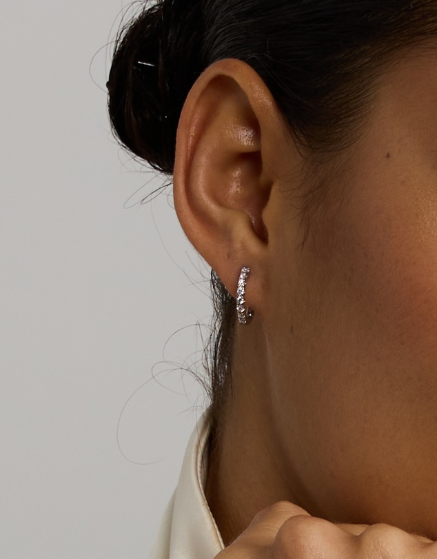 Michael Hill - 0.50 Carat TW Laboratory-Grown Diamond Hoop Earrings in Sterling Silver