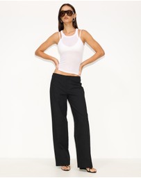 Dazie - Glow Up Linen Low-Waisted Pants