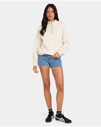 RVCA - Womens RVCA 1/4 Zip Fleece Jumper
