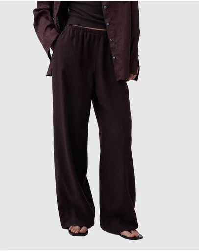 GAP - Linen-Blend Easy Wide-Leg Pants