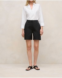 Trenery - Stretch Cotton Tailored Short in Black
