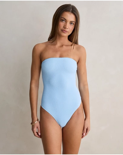 Rhythm - Essential Rib Scallop Strapless One Piece - ICONIC EXCLUSIVE