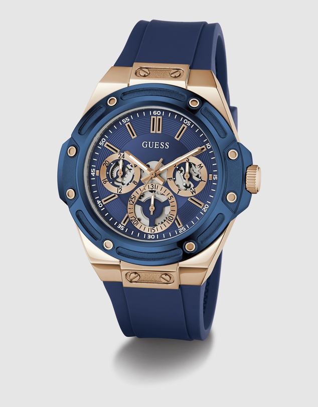 GUESS - GUESS Mens Rose Gold-Tone Multifunction Watch