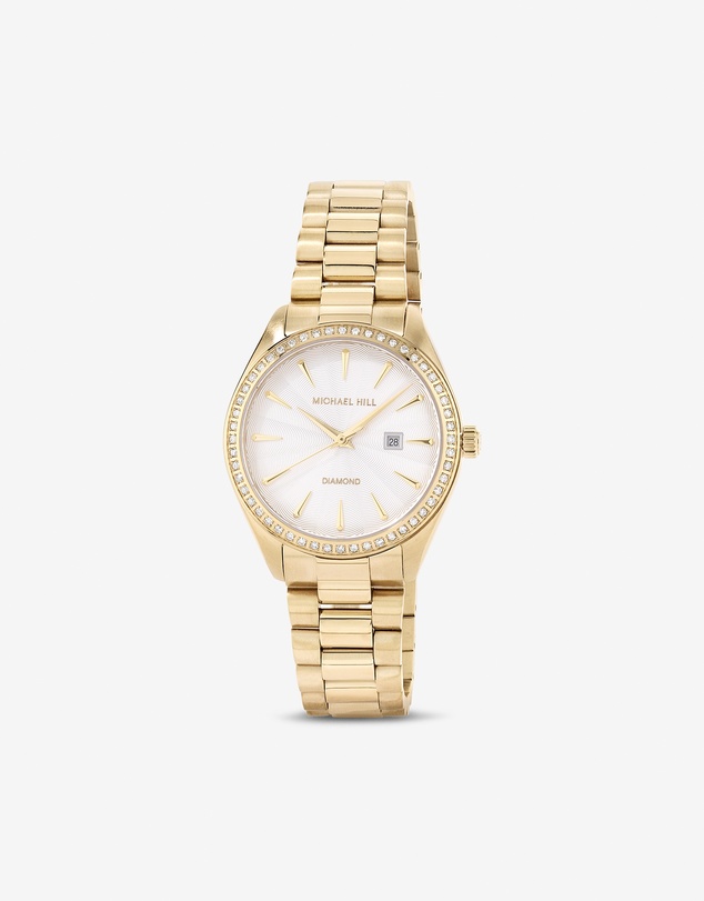 Michael Hill - Women's 0.60 Carat TW Diamond Bezel Watch in Gold Tone Stainless Steel
