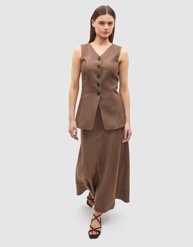 Seed Heritage - Core Linen Seam Front Skirt
