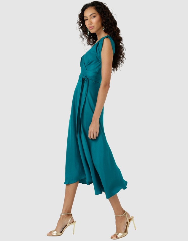 SACHA DRAKE - Xenia Wrap Dress In Peacock