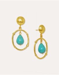 Ottoman Hands - Sloane Turquoise Drop Stud Earrings