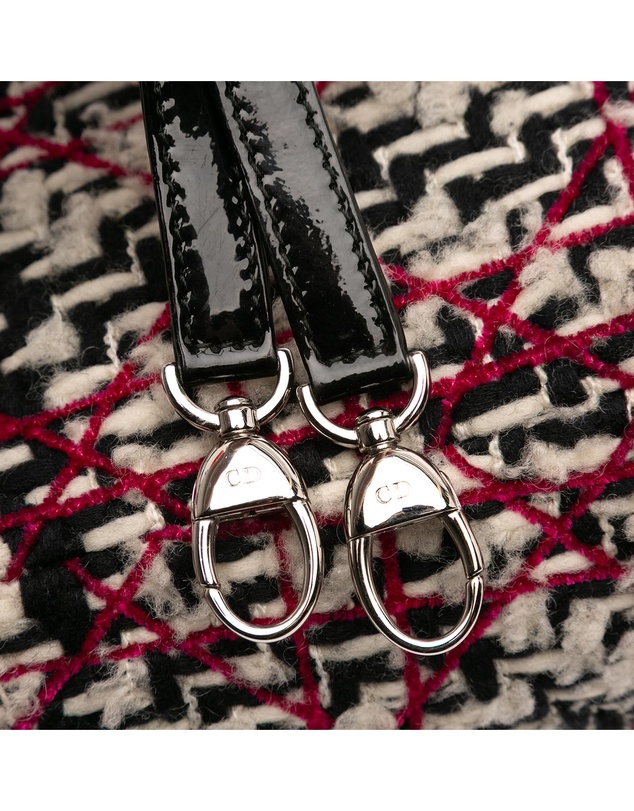 Dior - Pre-Loved Medium Tweed Cannage Fringe Lady Dior