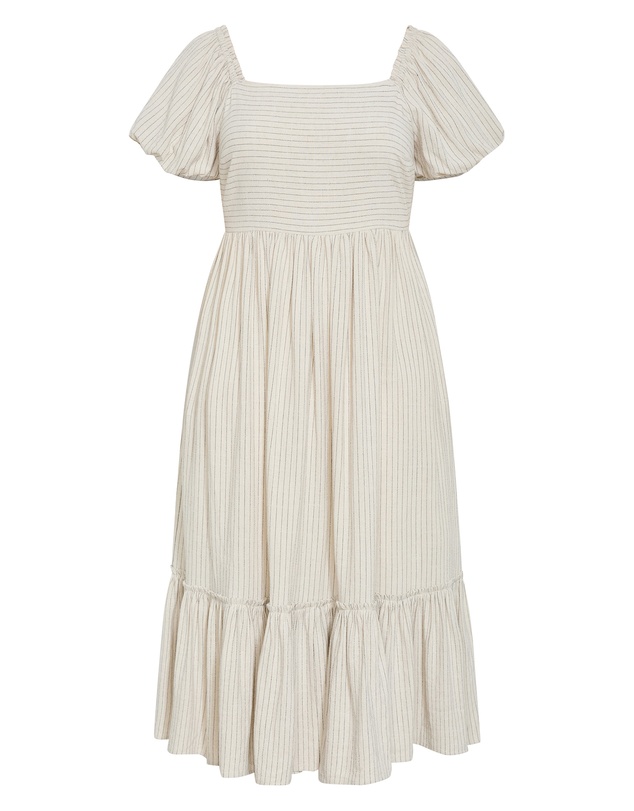 City Chic - Plus size Simone Midi Dress - stone