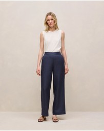 Trenery - Linen Cotton Crew Tank in White