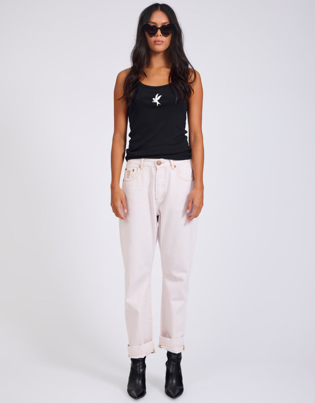 ONE TEASPOON - Bandits Low Waist Boyfriend Denim Jeans - Pink Tint