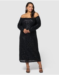Pink Dusk by Curve Project - Spellbinding Sequin Midi Dress