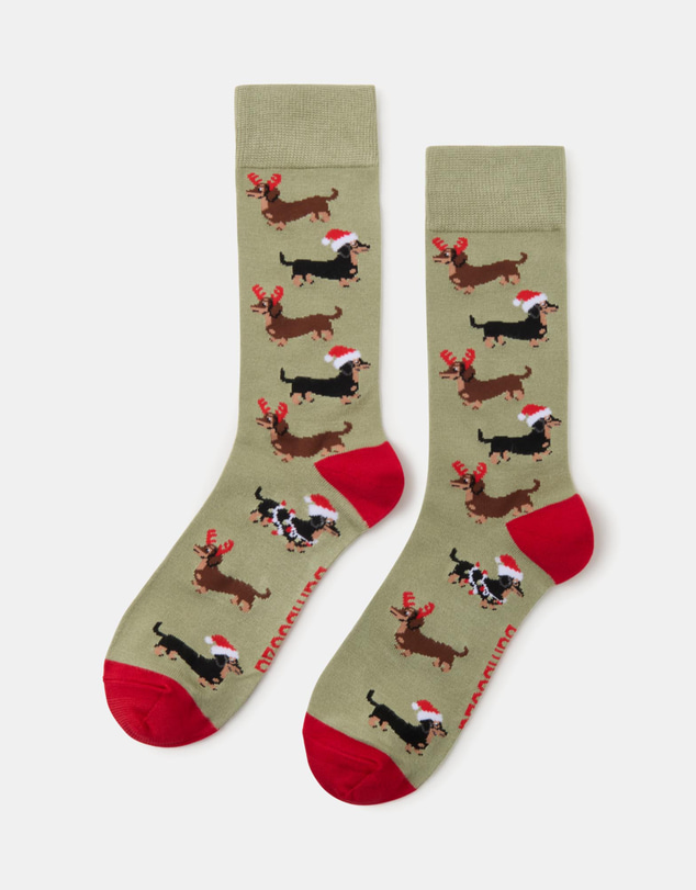 Bamboozld - Ho Ho Ho Dash Sage Socks Card