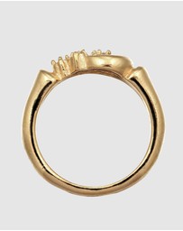 Elli Jewelry - Ring Star Topaz 925 Sterling Silver Gold-Plated