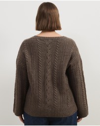 Atmos&Here Curvy - Drew Oversized Textured Cable Knit Jumper