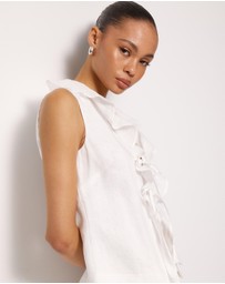 AERE - Elowen Linen Ruffle Top
