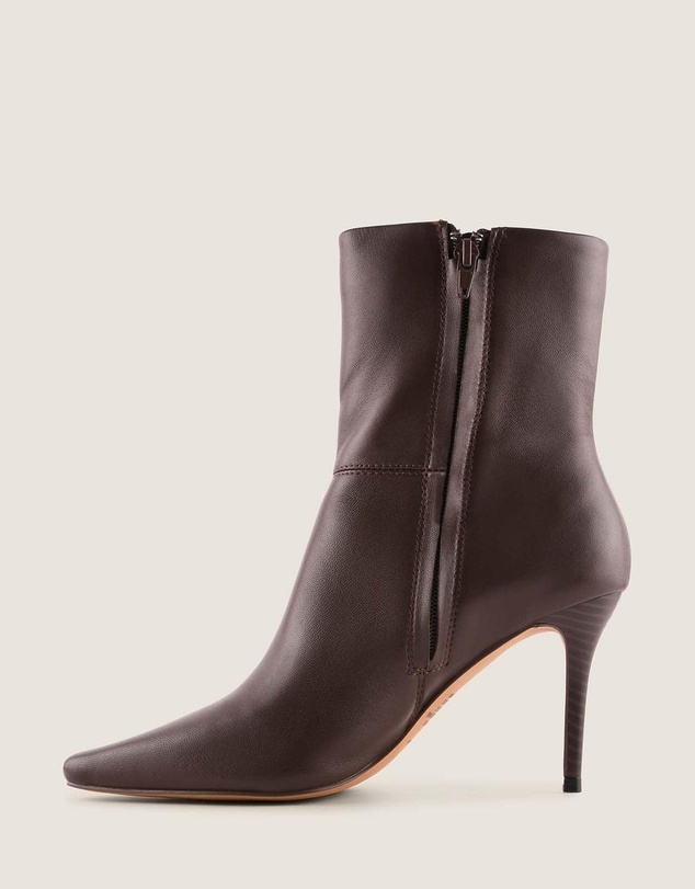 Shelly Shen - Calista Heel Ankle Boots Brown Leather
