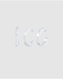 Kuzzoi - ICONIC EXCLUSIVE - Earrings Men's Earcuff 3-Piece Set Geo Organic in 925 Sterling Silver