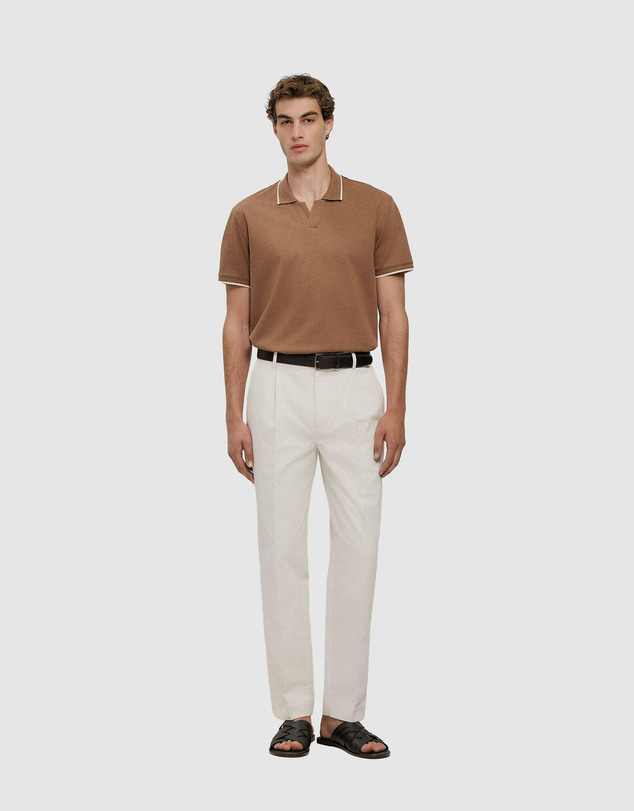 Trenery - Mercerised Cotton Pique Marle Polo