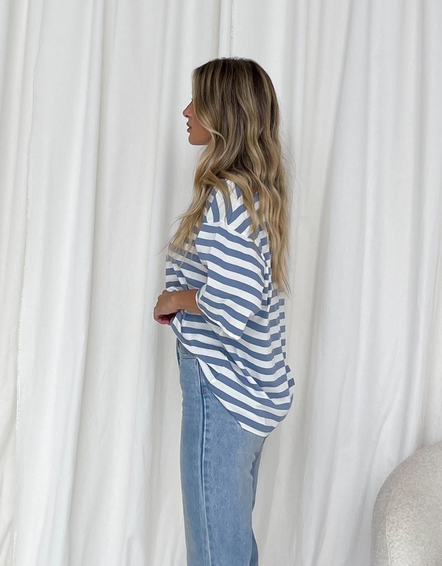 Dazie - Nostalgia Stripe Oversized Boyfriend Tee