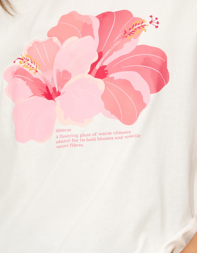 Dazie - Hibiscus Oversized Graphic Tee