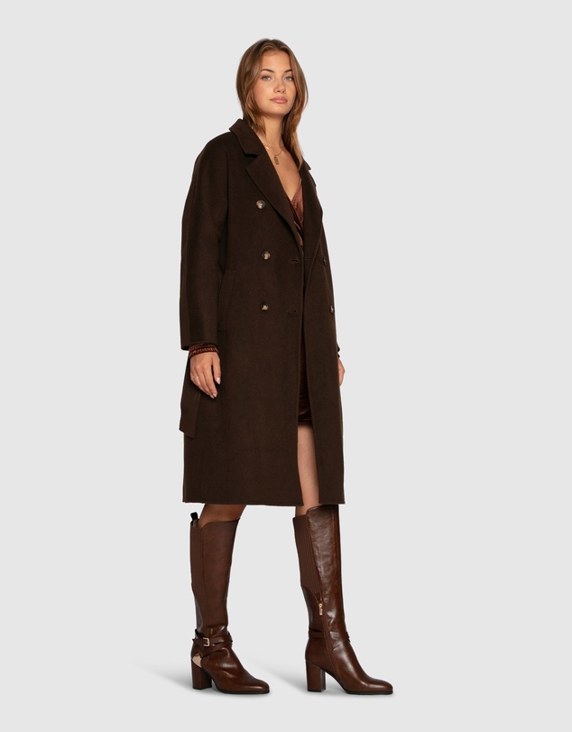 Belle & Bloom - Boss Girl Double Breasted Lined Wool Coat