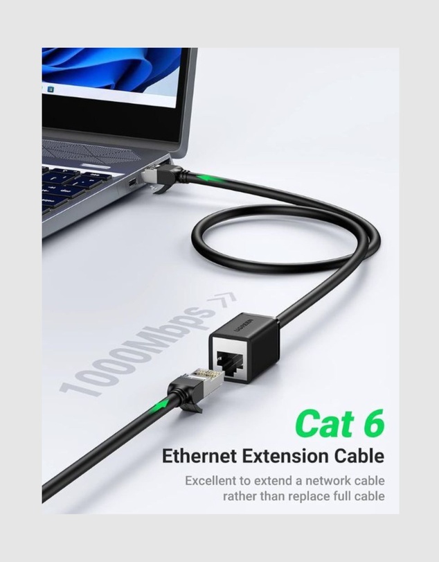 Ugreen - Ugreen CAT6 Ethernet Extension Cable 2m Male to Female RJ45 Shielded High Speed Network Lead