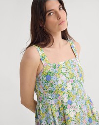 Oxford - Terra Ditsy Floral Linen Dress