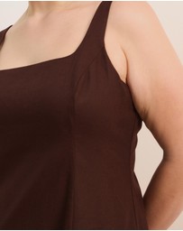 Atmos&Here Curvy - Pippa Sleeveless Linen Blend Midi Dress