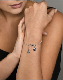 Von Treskow - Cross & Evil Eye Curb Bracelet