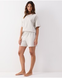 Wanderluxe Sleepwear - Taylor Shorts Stone