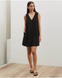 Atmos&Here - Mia A-Line Linen Blend Mini Dress