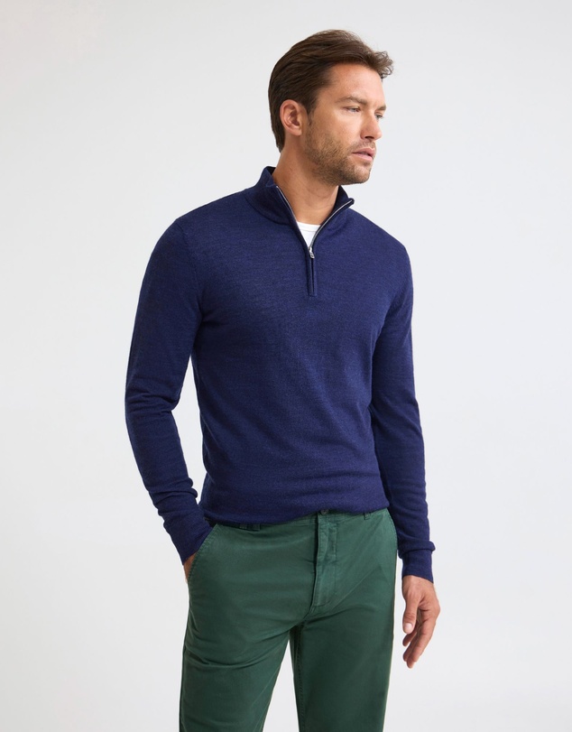 Oxford - Merino Zip-Neck Wool Pullover