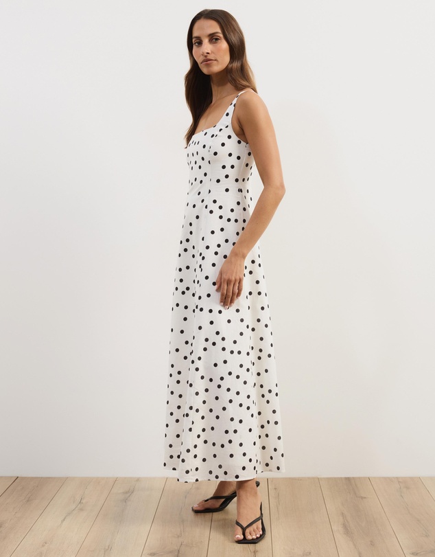 Atmos&Here - Pippa Sleeveless Linen Blend Midi Dress
