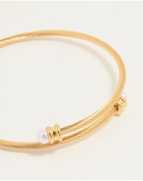 Lovisa - Waterproof Gold Plated Stainless Steel Pearl Twisted Bangle