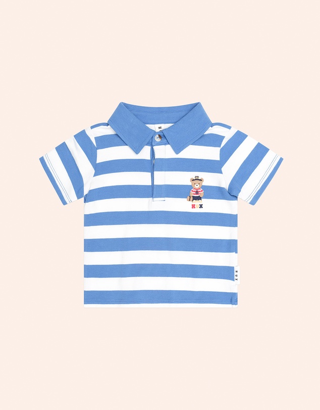 Huxbaby - Nautical Stripe Standing Hux Polo - Babies-Kids