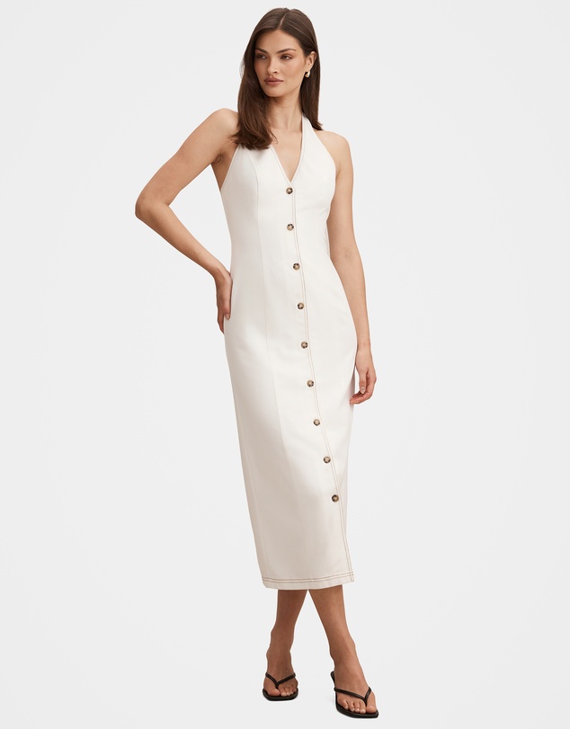 Forever New - Amy Halter Neck Denim Midi Dress