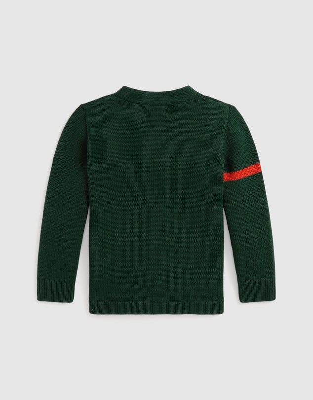 Polo Ralph Lauren - Cotton V-Neck Letter Cardigan - ICONIC EXCLUSIVE - Kids
