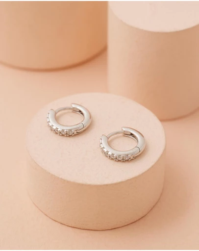 EL&RO Jewellery - April Diamond Birthstone Huggies