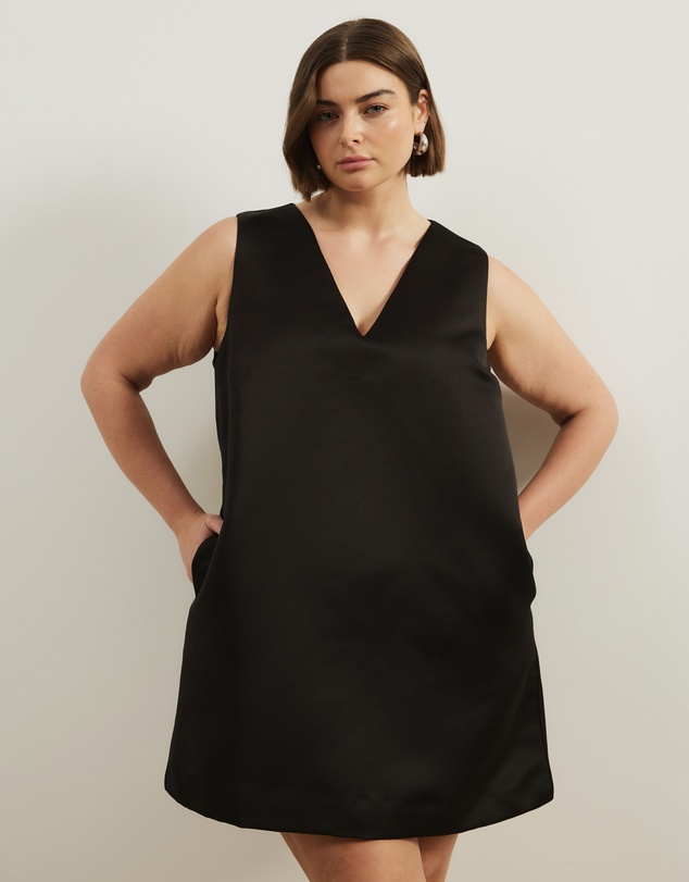 Atmos&Here Curvy - Poppy Structured Satin Mini Dress