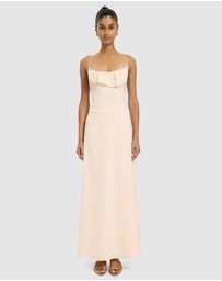 With Harper Lu - Frill Backless Maxi Dress