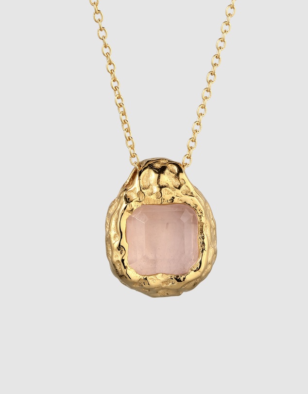 Haze & Glory - Blush Pebble Necklace - Gold