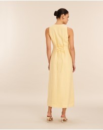AERE - Linen Button Down Midi Dress