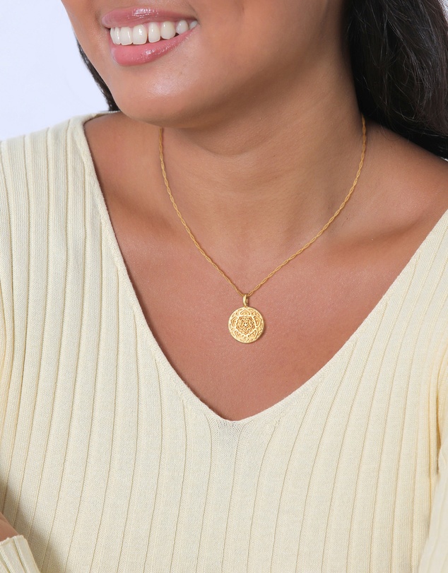 Elli Jewelry - Mandala Necklace in Gold-Plated 925 Silver